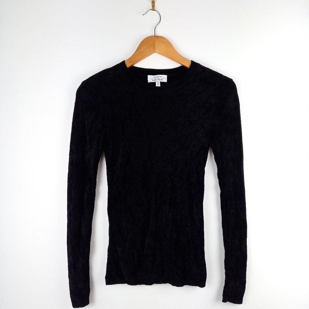 & other stories black chenile long sleeve top - Picture 1 of 5